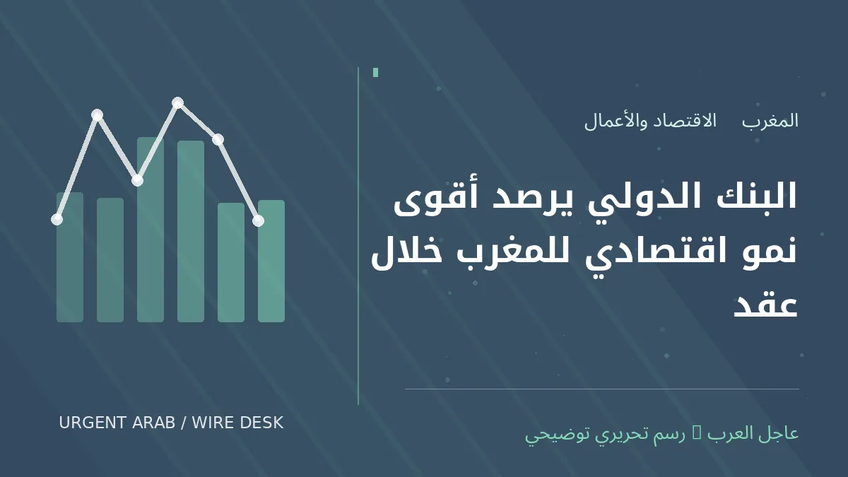 رسم تحريري أصلي غير فوتوغرافي يرمز إلى موضوع: البنك الدولي يرصد أقوى نمو اقتصادي للمغرب خلال عقد