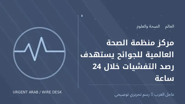 رسم توضيحي أصلي غير فوتوغرافي: مركز منظمة الصحة العالمية للجوائح يستهدف رصد التفشيات خلال 24 ساعة