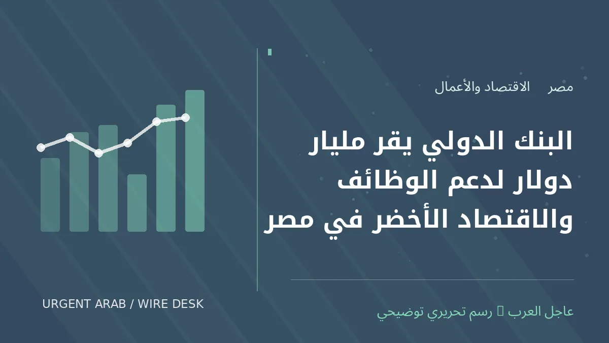 رسم تحريري أصلي غير فوتوغرافي يرمز إلى موضوع: البنك الدولي يقر مليار دولار لدعم الوظائف والاقتصاد الأخضر في مصر